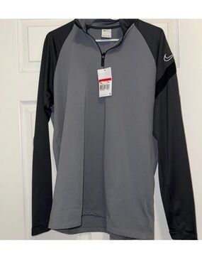 Nike Gray and Black 1/4 Zip Athletic Pullover